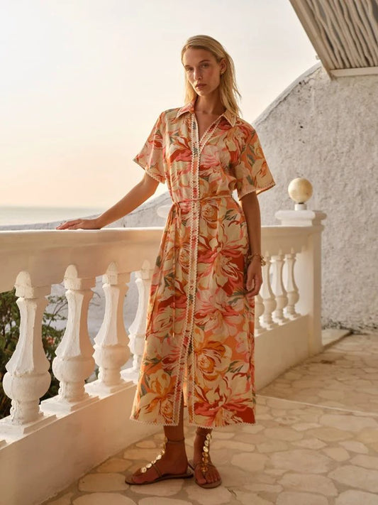 Elodie Midi Shirt Dress Petal [sz:10]