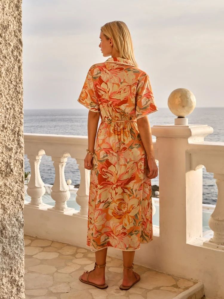 Elodie Midi Shirt Dress Petal [sz:10]