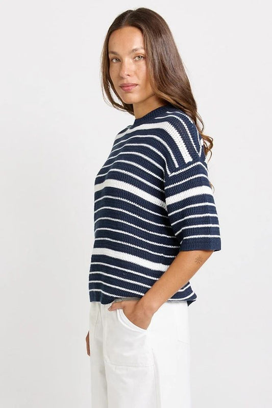 Dylan Knit Tee Navy White [sz:8]