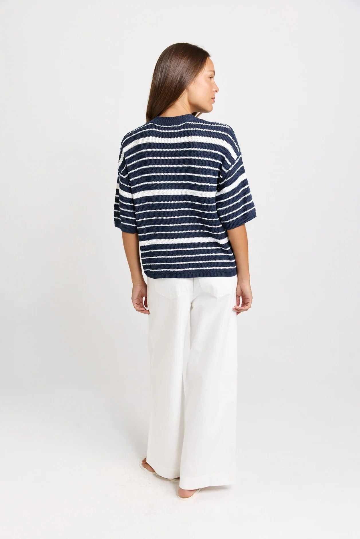 Dylan Knit Tee Navy White [sz:8]