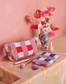 Summer Check Velvet Toiletry Bag 