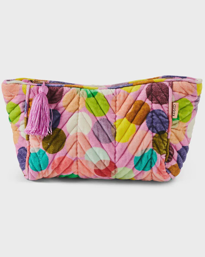 Confetti Pink Velvet Toiletry Bag 