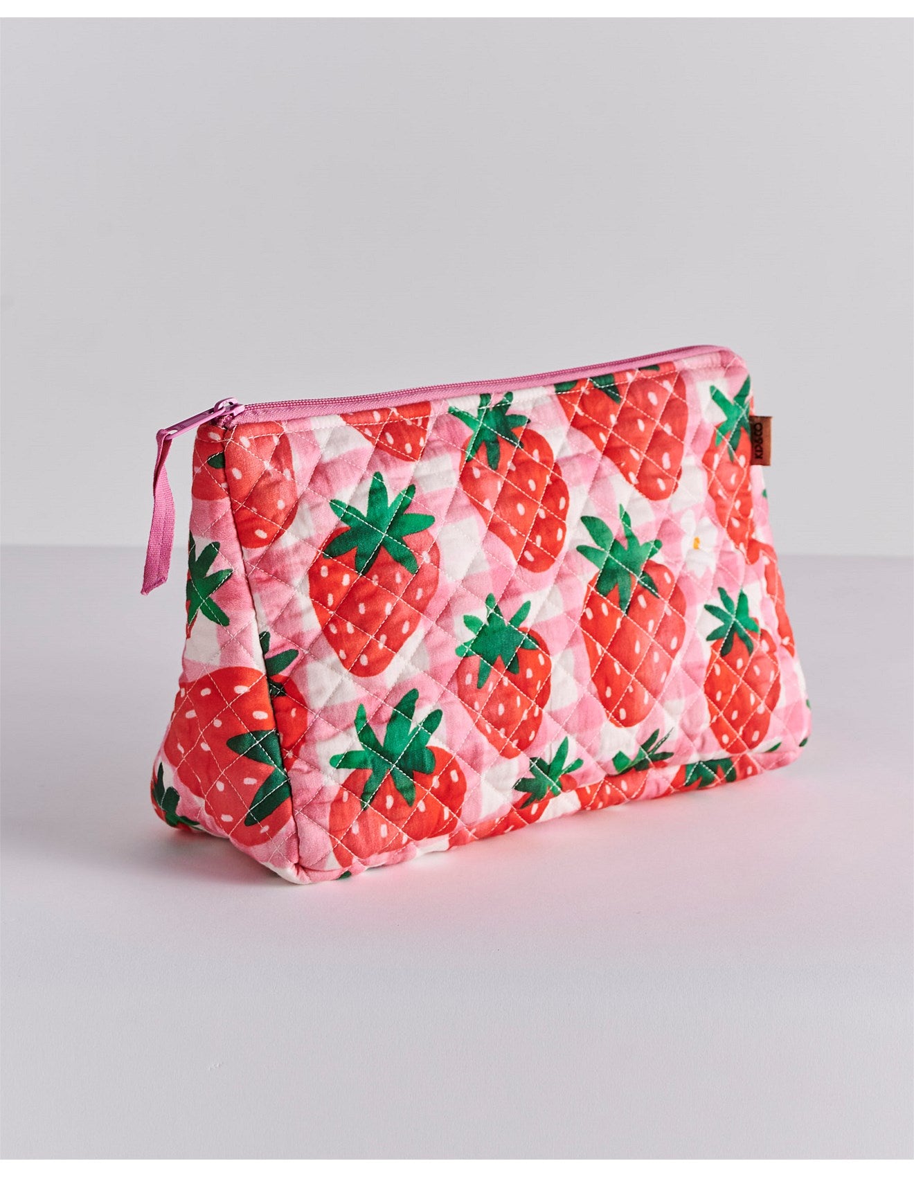 Strawberry Jam Quilted Cotton Toiletry Purse One Size