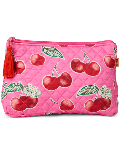 Cherry Blossom Quilted Cotton Toiletry Purse One Size