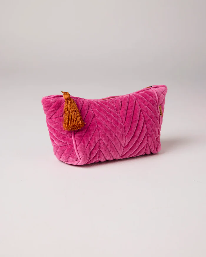 Pink Velvet Toiletry Bag