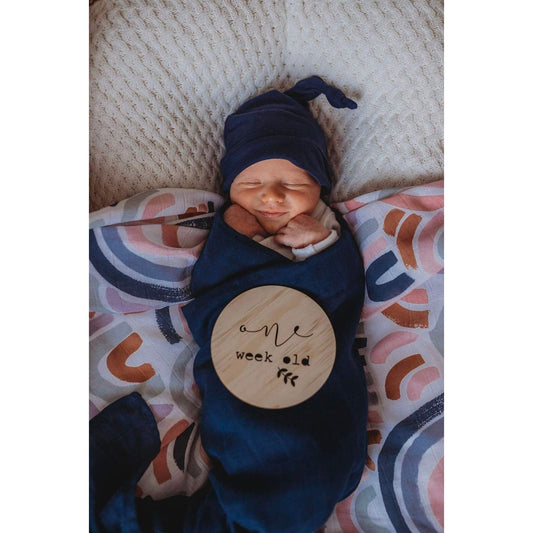 Navy  Organic Muslin Wrap