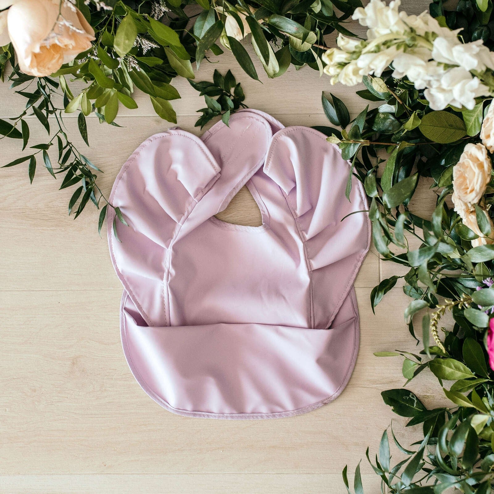 Snuggle Bib Waterproof Lavender Frill