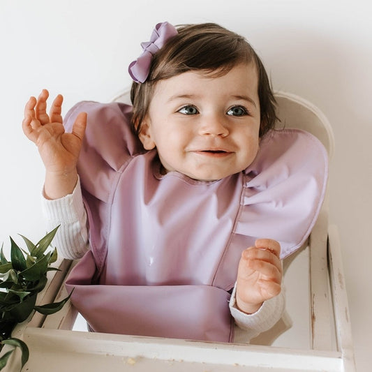 Snuggle Bib Waterproof Lavender Frill