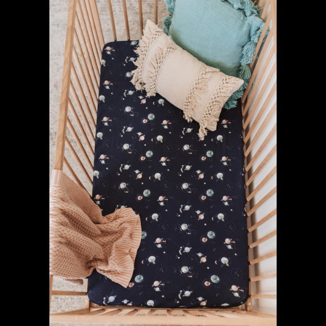 Fitted Cot Sheet Milky Way