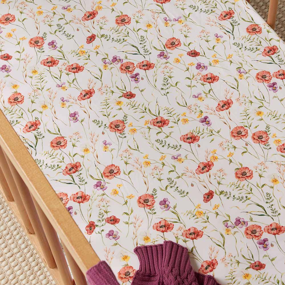 Fitted Cot Sheet Meadow