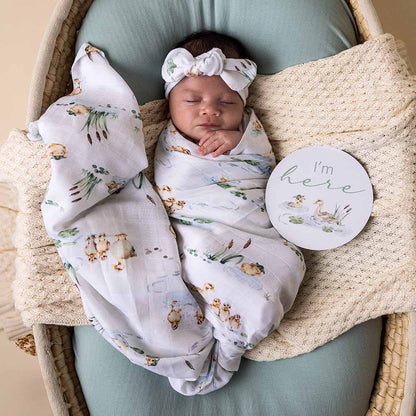 Organic Muslin Wrap Duck Pond 