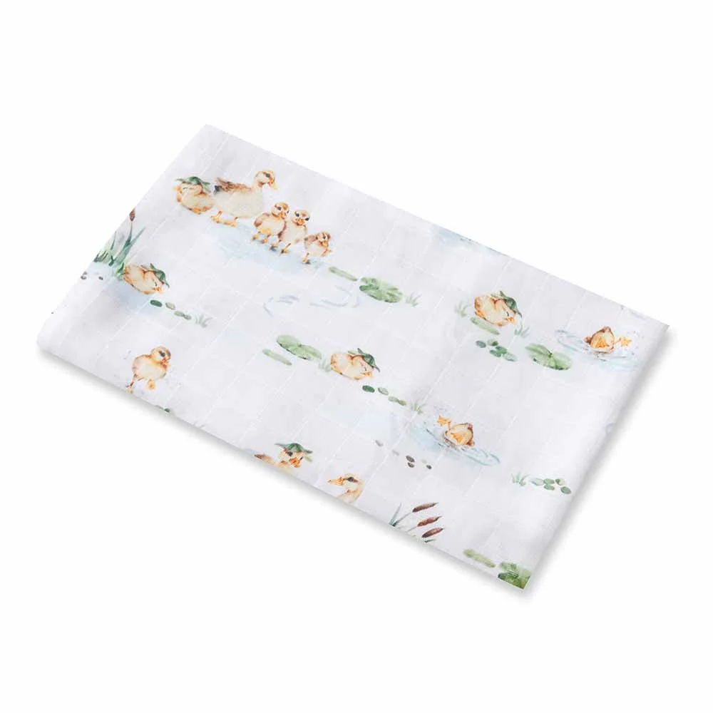 Organic Muslin Wrap Duck Pond 