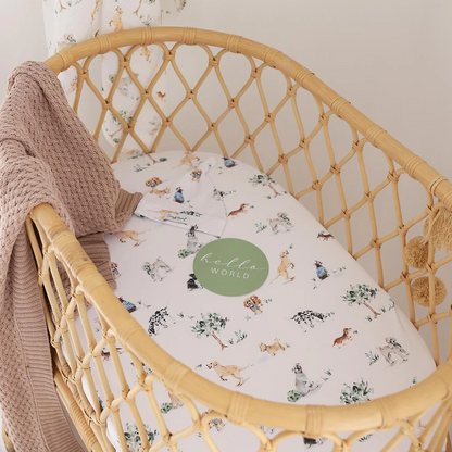 Fitted Bassinet Sheet Dog Park 