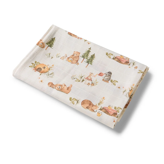 Organic Muslin Wrap Bears 