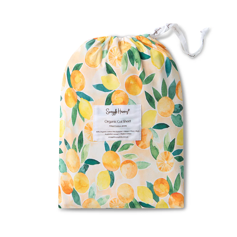 Fitted Cot Sheet Sunny Citrus
