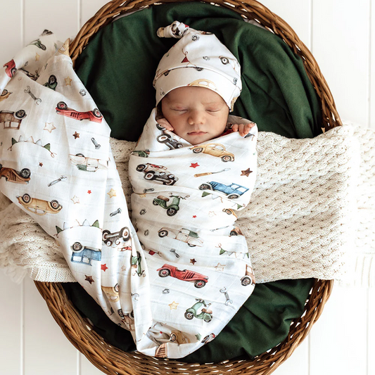 Vintage Car Organic Muslin Wrap