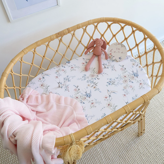Sweet Swallows Organic Bassinet Sheet / Change Pad Cover