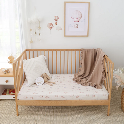 Up & Away Organic Fitted Cot Sheet 