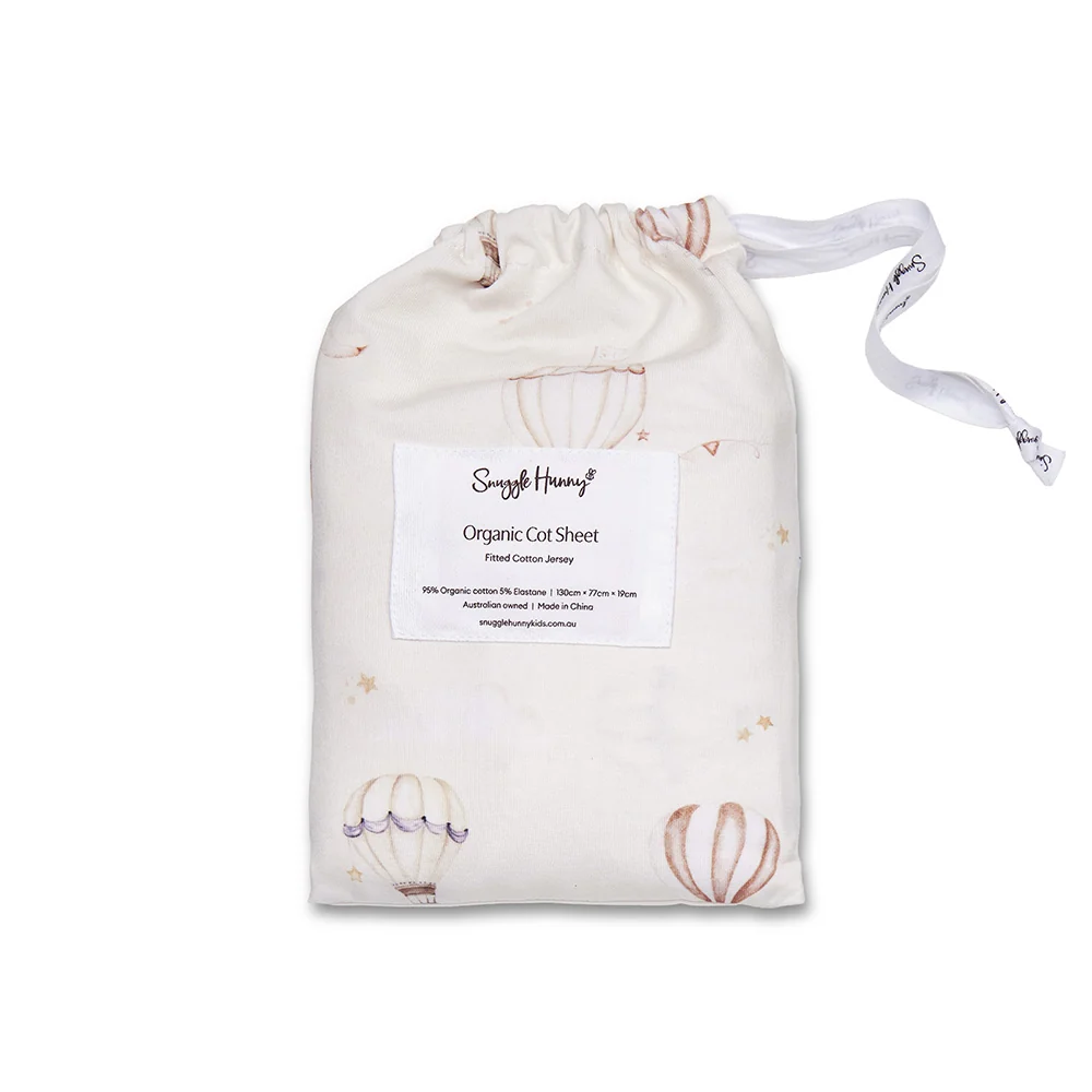 Up & Away Organic Fitted Cot Sheet 