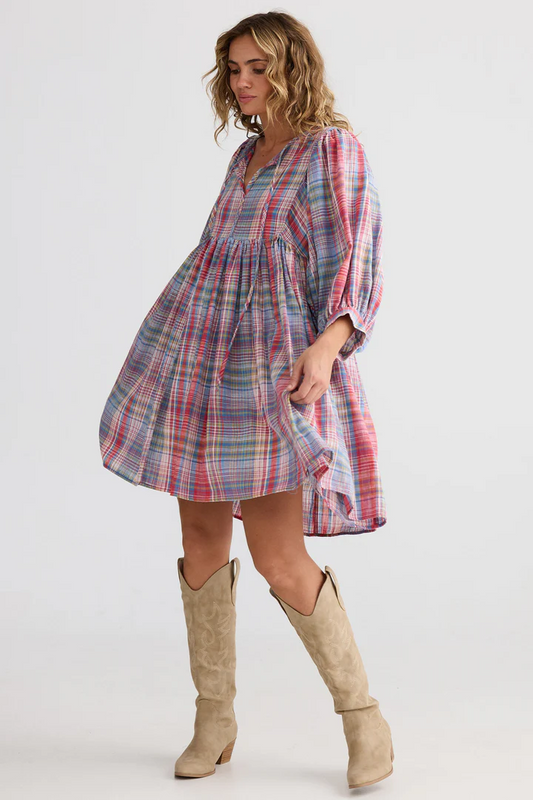 Winnie Mini Dress Picnic Stripe [sz:small/medium]
