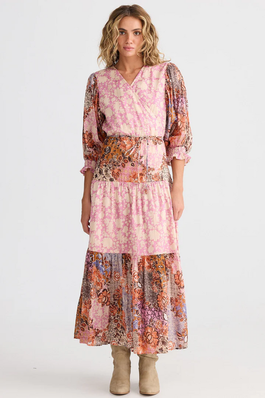 Tara Wrap Dress Dreamweaver [sz:small]