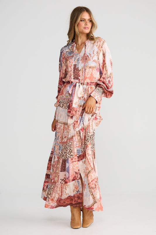 Dream Weaver Maxi Dress Nomad Patchwork [sz:small/medium]