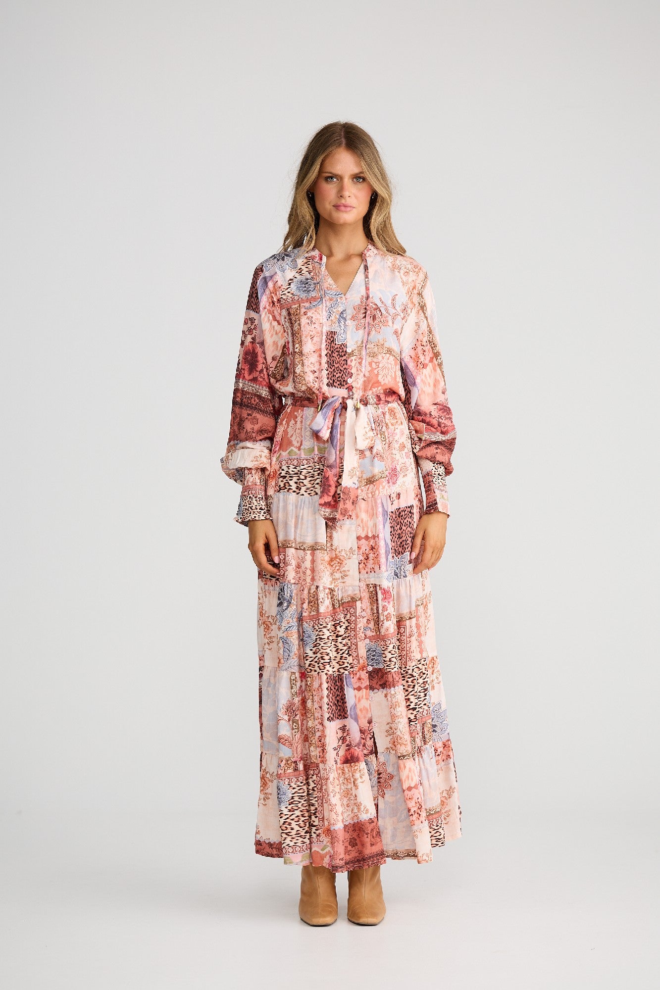 Dream Weaver Maxi Dress Nomad Patchwork [sz:small/medium]