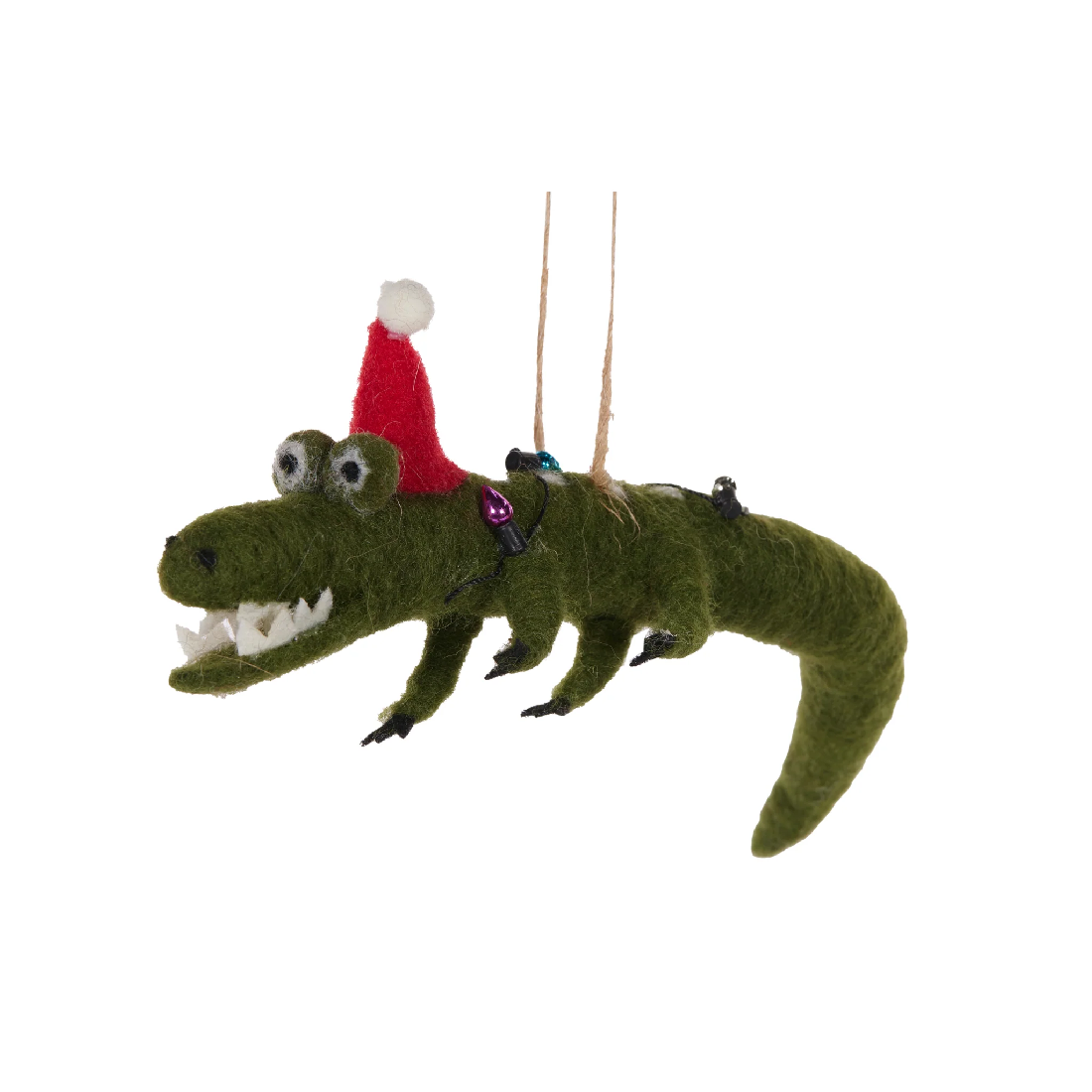 Wool Crocodile With Santa Hat