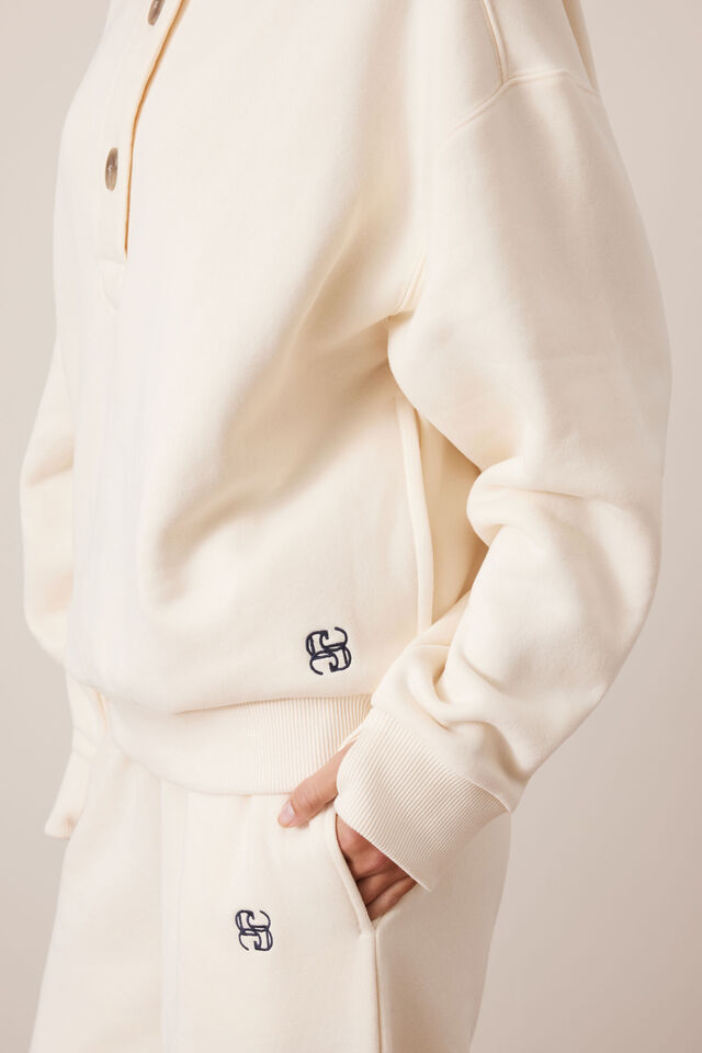 Marli Button Sweat Marshmallow [sz:small]