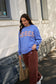 Isla Oversized Slouchy Crew Vintage Blue [sz:small]