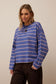 Beau Long Sleeve Slouchy Tee Navy/pink [sz:extra Small]