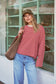 Beau Long Sleeve Slouchy Tee Mulberry Red Stripe [sz:small]