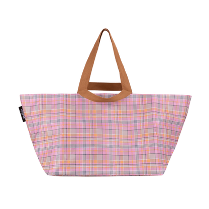 Beach Bag Pink Blanket Check 