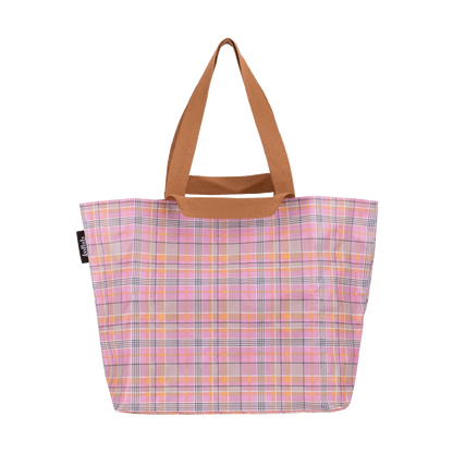 Shopper Tote Pink Blanket Check 